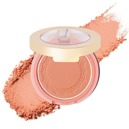 Picture of Oulac Peach Blush Makeup Fair Skin| Pigmented Powery Blush Korean Style| Natural Radiant Look| Blendable & Buildable Blush Light Skin| Vegan Cruelty-Free| 4.8g 16 Summer Time