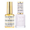 Picture of DND DC Gel Polish Set, White Collection, UV/LED Gel Polish and Air Dry Nail Lacquer, Matching Chip-Free Polish Duo, 057 White Bunny, 0.5 Fl Oz