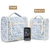 Picture of Hanging Toiletry Bag for Women Travel Makeup Bag Organizer Toiletries Bag for Cosmetics Essentials Accessories (Large, Little Blue Flower)
