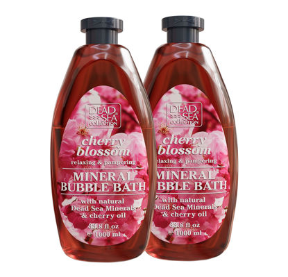 Picture of Dead Sea Collection Bubble Bath with Cherry Blossom for Women and Men - Cherry Seeds Oil and Dead Sea Salt - Nourishing and Moisturizing Skin - Pack of 2 (67.6 fl.oz)