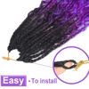 Picture of Goddess Box Braids Crochet Hair With Curly Ends 14 Inch Bohomian Box Braids Crochet Braids 8 Packs 3X Crochet Braids for Black Women (14 Inch (Pack of 8), M1B purple Blue)