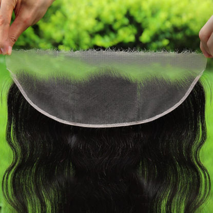 Picture of BEEOS 13x4 SKINLIKE Real HD Lace Frontal Only, Body Wave 0.10mm Thin Clear HD Frontal Pre Plucked Clean Hairline Virgin Human Hair Invisible Lace Frontal Natural Hairline 18 Inch