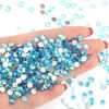 Picture of Novani Rhinestones 3000Pcs Flatback Crystal Round Loose Gemstones Glass Rhinestones for Crafts Makeup Nail Art Clothes Shoes DIY Decorations(SS10, 2.7-2.9mm,Aquamarine AB)