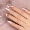 Picture of RARJSM Cat Eye Gel Nail Polish Nude Pink Silver Glitter Natural Skin Tone Color 15ml Sparkle Shimmer Velvet Cateye Gel Polish with Magnetic Stick UV LED Curing Require Soak Off Home Salon Manicure