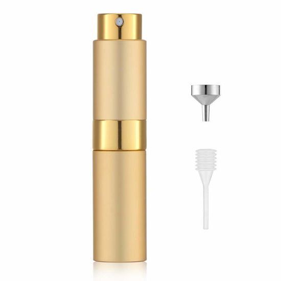 Picture of Lisapack 8ML Atomizer Perfume Spray Bottle for Travel, Empty Refillable Cologne Dispenser, Portable Sprayer (Gold)