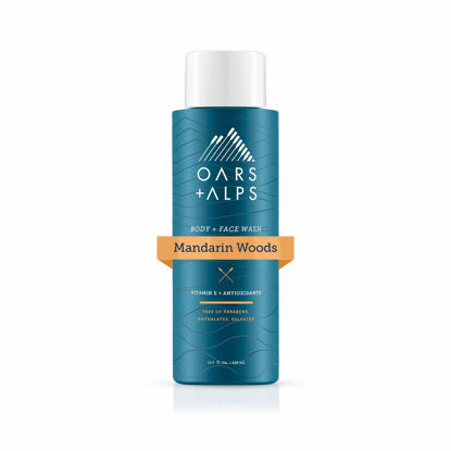 Picture of Oars + Alps Mens Moisturizing Body and Face Wash, Skin Care Infused with Vitamin E and Antioxidants, Sulfate Free, Mandarin Woods, 13.5oz, 1 Pack