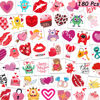 Picture of 180Pcs Temporary-Tattoos Kids Valentines-Day Gifts - 60Styles Individually Wrapped Heart Kiss Monster Stickers Goodies Bags Stuffers for Boys Girls Toddler School Class Classroom Exchange Favors