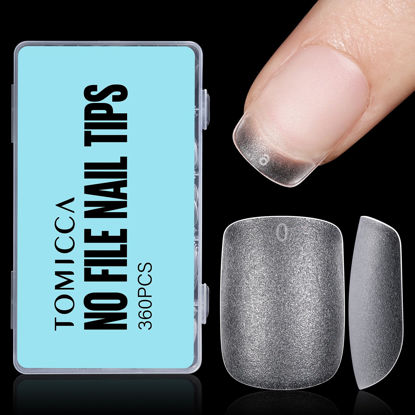Picture of TOMICCA Extra Short Nail Tips Square, Soft Full Matte Square Nails, 360Pcs Acrylic Full Cover Press on Nails, Extra Short Square for Nail Extension Manicure 15 Sizes