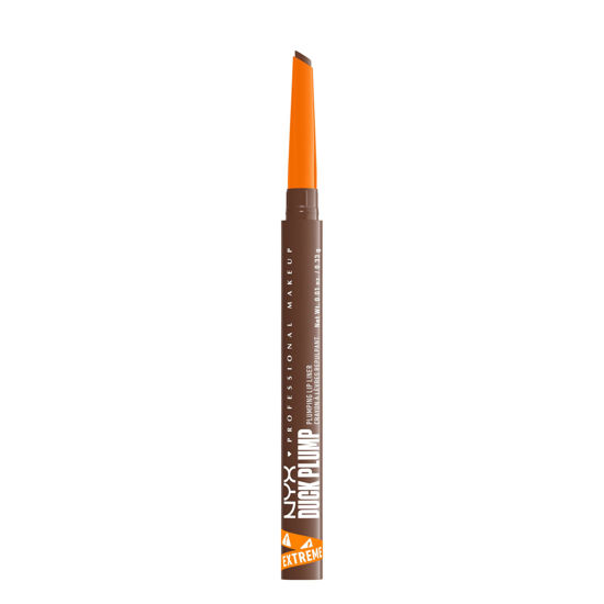Picture of NYX PROFESSIONAL MAKEUP Duck Plump Plumping Lip Liner, Matte Lip Pencil With Up To 10HR Wear, Syringe Sienna (Sienna Brown Lip Liner)