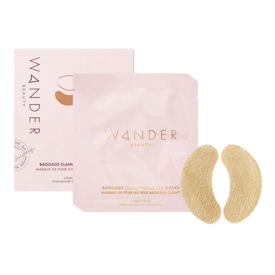 Picture of Wander Beauty Baggage Claim - Gold Foil Under Eye Patches For Dark Circles and Puffiness - Under Eye Mask Depuffs & Firms - Brightening Eye Mask for Under Eye Bags (6 Pairs)