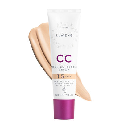 Picture of Lumene Color Correcting CC Cream - Lightweight Foundation - Medium Coverage - Redness Reducing Face Makeup for a Glowing Complexion - Vegan Formula + Suitable for All Skin Types - Fair (1 fl oz)