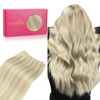 Picture of WENNALIFE Sew in Hair Extensions Real Human Hair, Weft Hair Extensions Human Hair 14 Inch 80g Ash Blonde Highlighted Platinum Blonde Hand Tied Weft Hair Extensions Sew In
