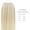 Picture of WENNALIFE Sew in Hair Extensions Real Human Hair, Weft Hair Extensions Human Hair 14 Inch 80g Ash Blonde Highlighted Platinum Blonde Hand Tied Weft Hair Extensions Sew In