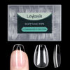 Picture of Short Coffin Nail Tips, 216pcs Acrylic Ballerina Fake Nails Soft Gel X Nail Tips, Full Cover Pre-Shaped Matte Clear Press on Nails for Extension, Diy at Home Manicure 12 Sizes
