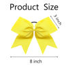 Picture of Cheer Bows, Caenagrion 18 PCS 8" Large Yellow Cheer Hair Bows Ponytail Holder Elastic Band Handmade for Cheerleaders Teen Girls College Sports (Yellow)