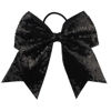 Picture of Sequin Black Cheer Bows, Caenagrion 12 PCS 7" Large Cheer Hair Bows Ponytail Holder Elastic Band Handmade for Cheerleaders Teen Girls College Sports（Sequin Black)