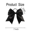 Picture of Sequin Black Cheer Bows, Caenagrion 12 PCS 7" Large Cheer Hair Bows Ponytail Holder Elastic Band Handmade for Cheerleaders Teen Girls College Sports（Sequin Black)