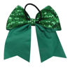 Picture of Sequin Green Cheer Bows, Caenagrion 12 PCS 7" Large Cheer Hair Bows Ponytail Holder Elastic Band Handmade for Cheerleaders Teen Girls College Sports（Sequin Green）