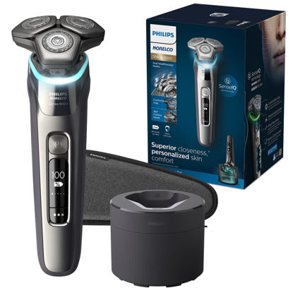 Picture of Philips Norelco 9500 Rechargeable Wet & Dry Electric Shaver with Quick Clean, Travel Case, Pop up Trimmer, S9985/84