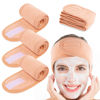 Picture of Whaline Spa Facial Headband 4 Packs Head Wrap Terry Cloth Headband Adjustable Stretch Towel for Bath, Makeup and Sport (Living Coral)