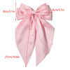 Picture of Furling Pompoms 4pcs Hair Bows Clips for Women,Large Satin Hair Bows Long-Tail Alligator Clips Big Hair Bow Girls Hair Accessories Pink Hot Pink White Blue Hair Bows
