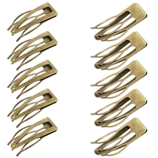 Picture of Chinco 24 Pieces Double Grip Hair Clips Metal Snap Hair Clips Women Hair Barrettes for Hair Making, Salon Supplies (Ancient Bronze, 2 Inch)