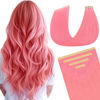 Picture of DOORES Tape in Hair Extensions Real Human Hair, Light Pink Tape in Human Hair Extensions Tape in Extensions Straight Natural Hair, 30g 10pcs 20 Inch