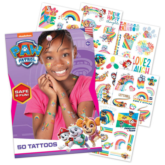 Picture of Savvi - 50 Paw Patrol Temporary Tattoos: Sky and Everest, Skin-Safe Ink, Great for Birthday Parties, Gifts for Boys and Girls Ages 4-12+, Made in the USA [6 sheets, 50 count]