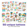 Picture of Savvi - 50 Paw Patrol Temporary Tattoos: Sky and Everest, Skin-Safe Ink, Great for Birthday Parties, Gifts for Boys and Girls Ages 4-12+, Made in the USA [6 sheets, 50 count]