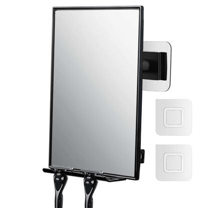 Picture of LFOYOU Shower Mirror for Shaving with 2 Replaceable Adhesive - Two Razor Holder, 360°Rotation Adjustable Shaving Mirror with a Squeegee, Bathroom Razor Holder