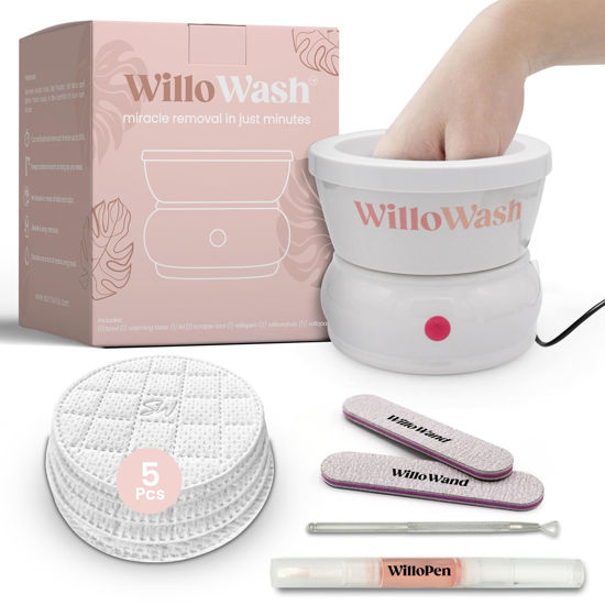 Picture of Willowash Electric Nail Soaking Bowl, Acetone-Proof Acrylic Remover Kit, Dip Powder Remover for Home Use, Heats for 50% Faster Removal