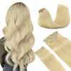 Picture of DOORES Clip in Hair Extensions Real Human Hair, Bleach Blonde 150g 9pcs 18 Inch, Remy Clip in Hair Extensions Natural Hair Extensions Human Hair Extensions Clip ins Straight Thick Hair Extensions
