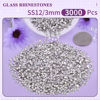 Picture of 3000PCS SS12/3mm Crystal Rhinestones (Clear), Bedazzling Flatback Glass Rhinestones for Crafting DIY Nail Art Makeup Decoration, Gems Diomand Charms for Tumbler Shoes Clothing Mug