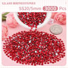 Picture of 3000PCS SS20/5mm Crystal Rhinestones (Red/Siam), Bedazzling Flatback Glass Rhinestones for Crafting DIY Nail Art Makeup Decoration, Gems Diomand Charms for Tumbler Shoes Clothing Mug