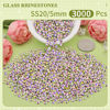 Picture of 3000PCS SS20/5mm Crystal Rhinestones (Crystal AB), Bedazzling Flatback Glass Rhinestones for Crafting DIY Nail Art Makeup Decoration, Gems Diomand Charms for Tumbler Shoes Clothing Mug
