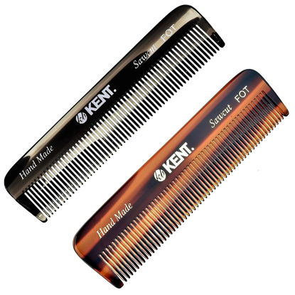Picture of Kent A FOT Handmade Pocket Comb for Men, Women and Kids, All Fine Tooth Hair Comb Straightener for Everyday Grooming and Styling Hair, Beard and Mustache, Saw Cut and Hand Polished, Made in England