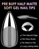 Picture of Medium Stiletto Nail Tips, BORNBYME 504PCS Pre Buff Full Cover Shaped Nail Extenison Tips Half Matte Gel X Nail Tips