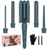 Picture of Waver Curling Iron Curling Wand - BESTOPE PRO 5 in 1 Curling Wand Set with 3 Barrel Hair Crimper for Women, Fast Heating Crimper Wand Curler in All Hair Type - Green