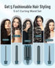 Picture of Waver Curling Iron Curling Wand - BESTOPE PRO 5 in 1 Curling Wand Set with 3 Barrel Hair Crimper for Women, Fast Heating Crimper Wand Curler in All Hair Type - Green