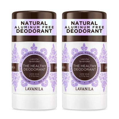 Picture of Lavanila Vanilla Lavender Aluminum Free Deodorant 2-Pack - Solid Stick Deodorant for Men and Women, Natural Formula (2 Ounce Each), Vegan