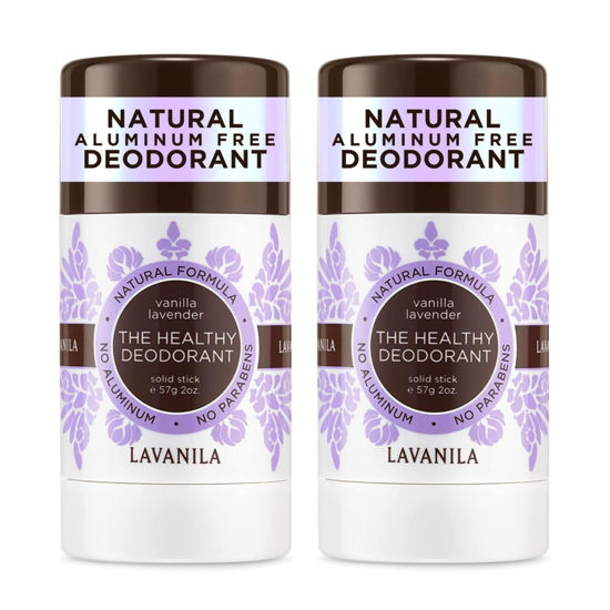Picture of Lavanila Vanilla Lavender Aluminum Free Deodorant 2-Pack - Solid Stick Deodorant for Men and Women, Natural Formula (2 Ounce Each), Vegan