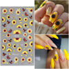 Picture of VOTACOS 4 Sheets 5D Flower Nail Art Stickers Embossed Nail Decals Autumn Nail Art Design 3D Self-Adhesive Sunflowers Nail Supplies Yellow Flower Nail Stickers for Women Nail DIY Decoration