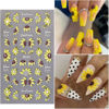 Picture of VOTACOS 4 Sheets 5D Flower Nail Art Stickers Embossed Nail Decals Autumn Nail Art Design 3D Self-Adhesive Sunflowers Nail Supplies Yellow Flower Nail Stickers for Women Nail DIY Decoration