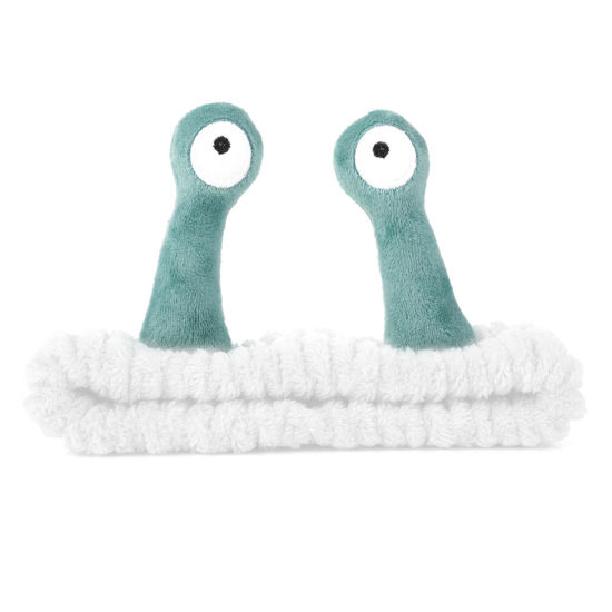 Picture of Face Wash Headband, Palm and Snail Spa Hair Bands Makeup Headbands Women Cartoon Cute Coral Fleece Elastic Headband Creative Hair Accessories for Washing Face Shower Sports (White)