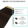 Picture of DOORES Human Hair Extensions Tape in, Light Dark Brown 26 Inch 60g 20pcs, Tape in Extensions Human Hair Skin Weft Natural Hair Extensions Straight Remy Hair