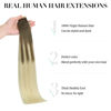 Picture of DOORES Tape in Hair Extensions Human Hair Ombre Ash Brown to Platinum Blonde 18 Inch 20pcs 50g Human Hair Extensions Tape in Skin Weft Remy Hair Extensions