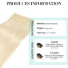Picture of DOORES Tape in Hair Extensions Platinum Blonde 24 Inch 50g 20pcs Remy Human Hair Extensions Tape in Real Hair Skin Weft Hair Extensions Straight