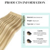 Picture of DOORES Tape in Human Hair Extensions, Dark Blonde Highlighted Bleach Blonde 18 Inch 50g 20pcs, Human Hair Extensions Tape in Skin Weft Natural Remy Straight Hair
