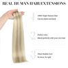 Picture of DOORES Tape in Human Hair Extensions, Ash Blonde Highlighted Platinum Blonde 24 Inch 50g 20pcs, Real Human Hair Extensions Tape in Long Hair Extensions Straight Remy Hair