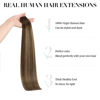 Picture of DOORES Tape in Hair Extensions Balayage Chocolate Brown to Honey Blonde 20 Inch 50g 20pcs Remy Human Hair Extensions Tape in Silky Straight Tape in Natural Hair Extensions